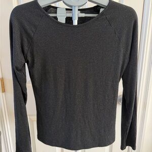 CBRAND Black Ribbed Crewneck Long Sleeve Lightweight Sweater